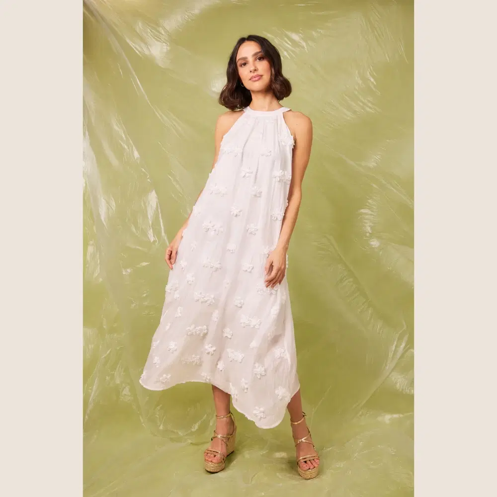 Halterneck Cotton Flower Dress Selected by AVIANI