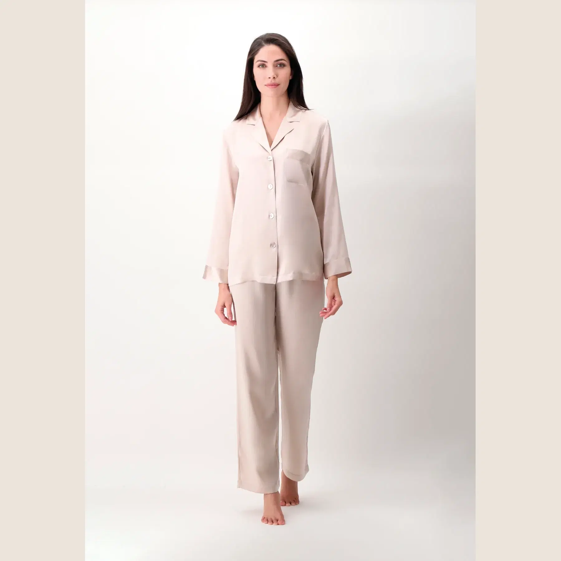 Luna di Seta Silk Pyjamas Champange